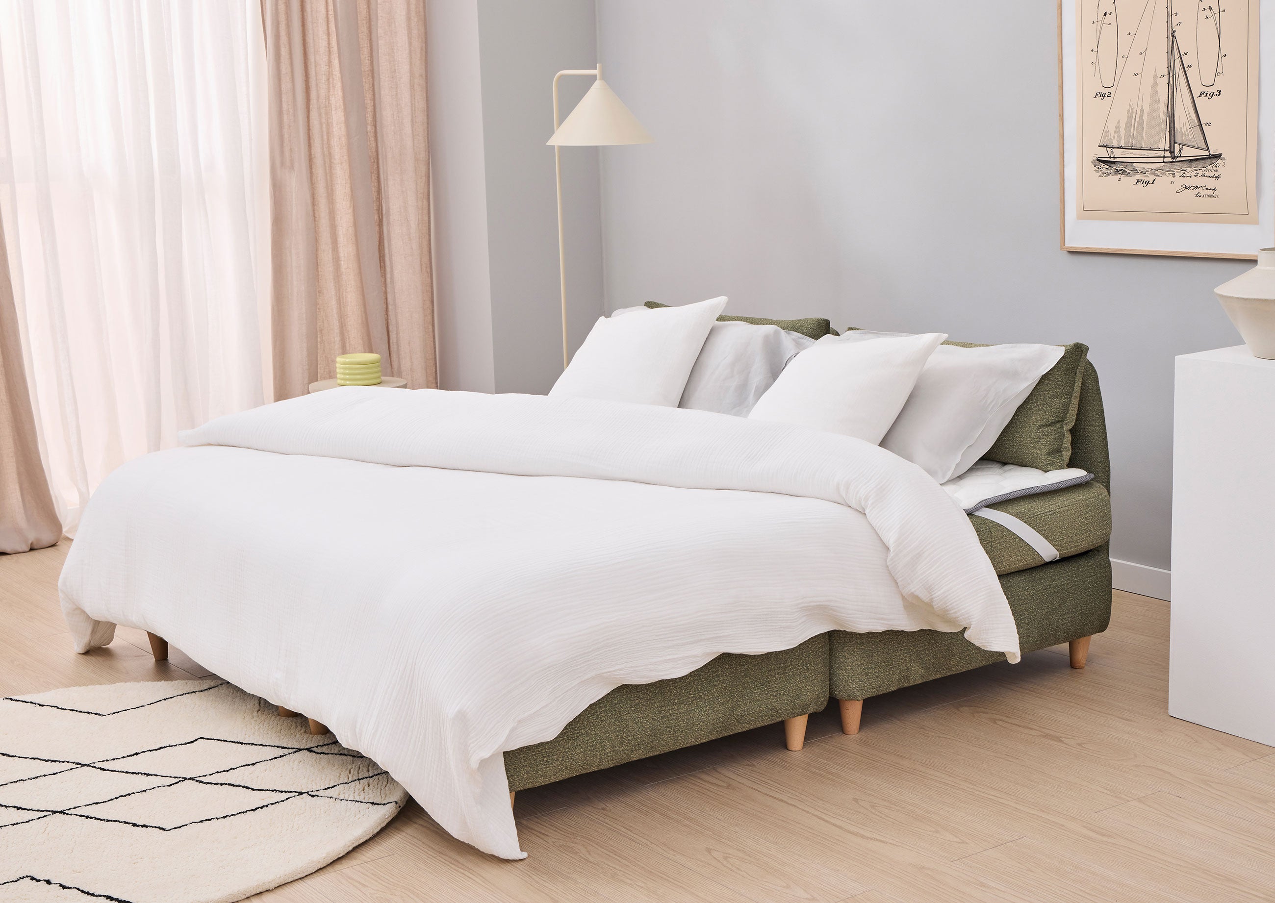 EL SOFÁ MODULAR - 3 módulos, con puff and brazos