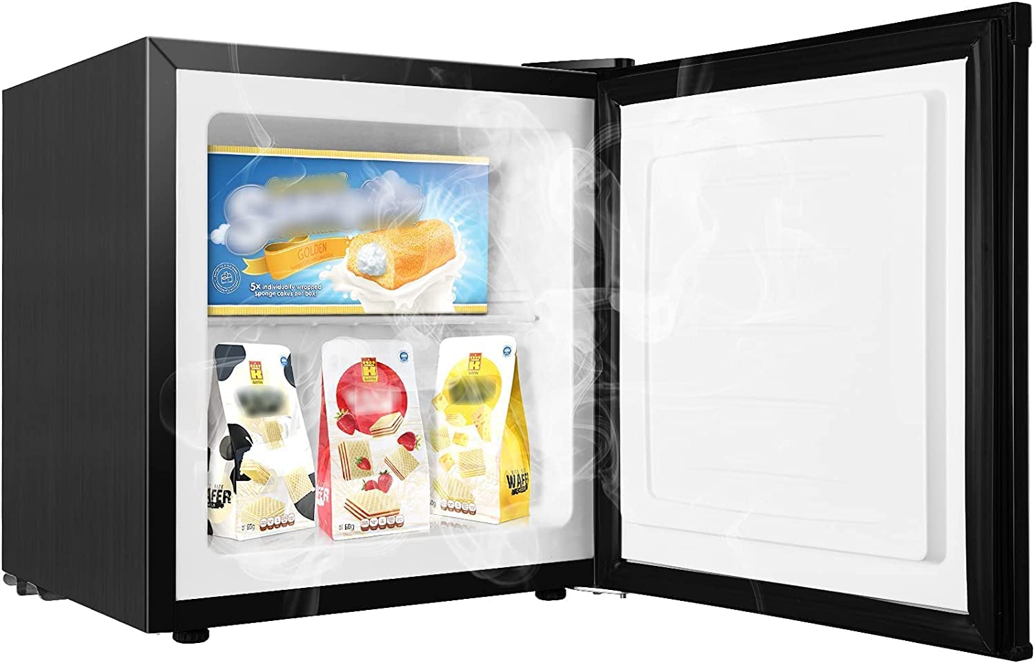 Mini Congelador, Pequeño Congelador Vertical, 31L, -14℃ a -20℃, Negro, Temperatura Regulable, Silenciosos para Hogares, Oficinas