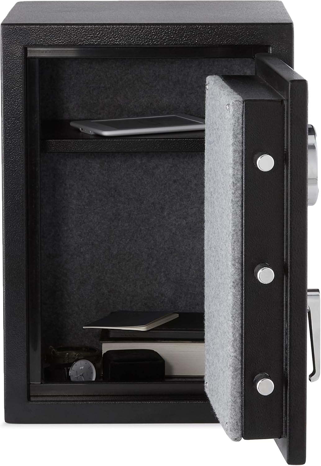 Amazon Basics Fireproof Safe with Programmable Electronic Keypad, 60 L, Black, 43 x 35 x 66 cm (W x D x H)