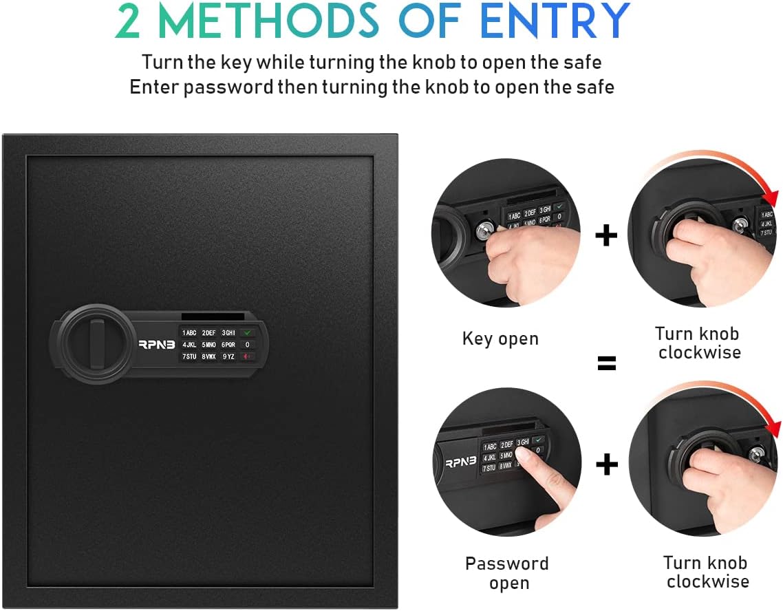 RPNB Luxury Safe and Lock, Safe, Digital Keypad Safe, Good Preservation for Home, Hotel and Office, Trade, Jewelry, Guns, Species. 51L