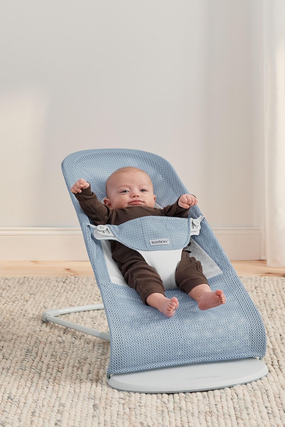 BabyBjörn Hamaca Balance Soft, Tejido/Jersey, Salvia claro/Gris