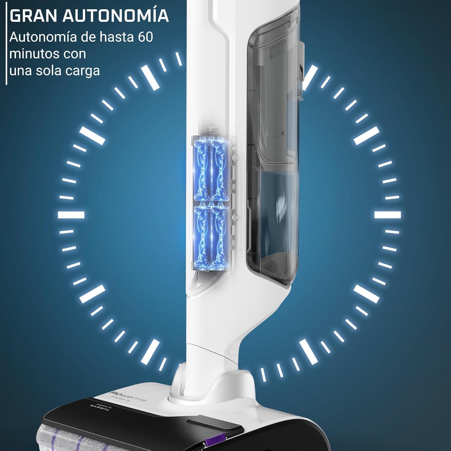 X-Clean 10 de Rowenta, Fregona Eléctrica Sin Cable con Tecnología Wet & Dry, Autolimpieza y Secado Automático, tecnología Dual Edge, gran autonomía, GZ7540WO