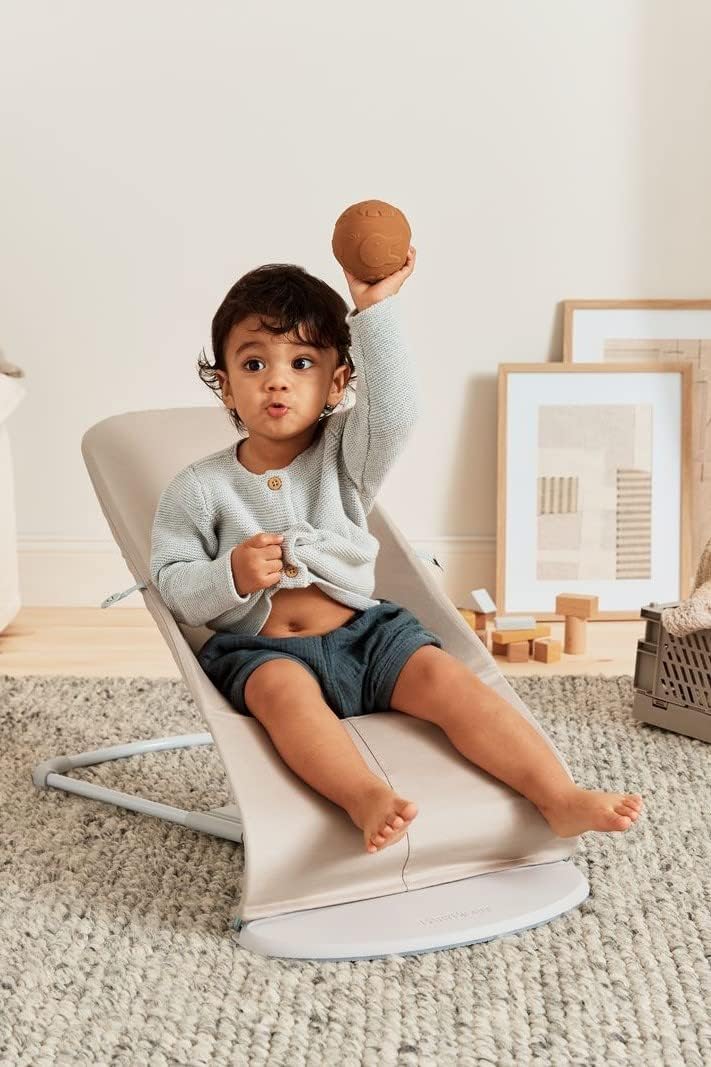 BabyBjörn Hamaca Balance Soft, Tejido/Jersey, Salvia claro/Gris