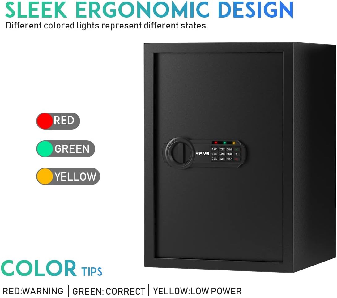 RPNB Luxury Safe and Lock, Safe, Digital Keypad Safe, Good Preservation for Home, Hotel and Office, Trade, Jewelry, Guns, Species. 51L