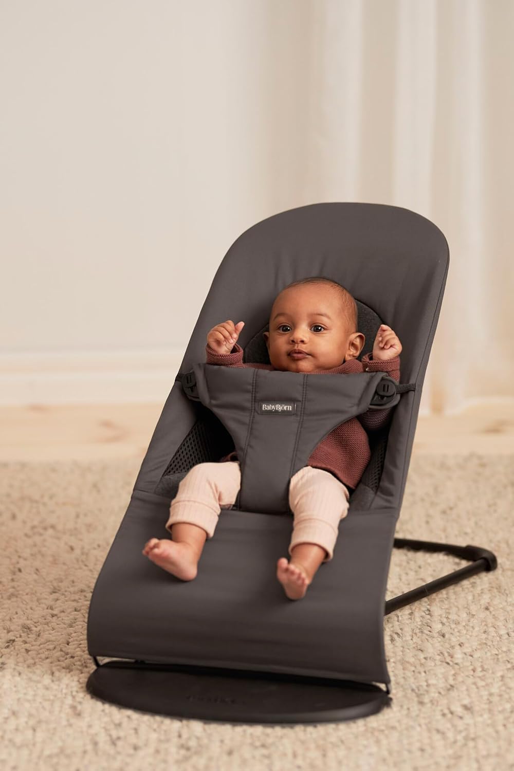 BabyBjörn Hamaca Balance Soft, Tejido/Jersey, Salvia claro/Gris