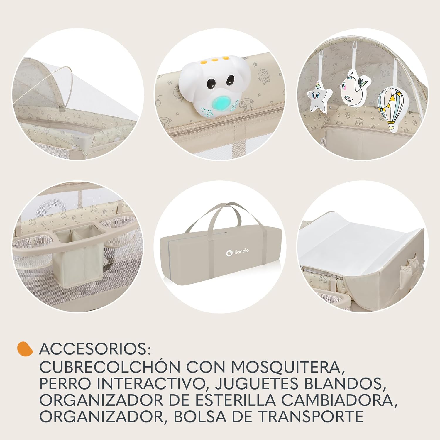 lionelo Sven Plus 2en1 Cuna de Viaje y Parque de bebés 0-36M para niños hasta 15 kg Función de Cambiador Mosquitero Apertura Lateral con Cremallera Ajuste de Altura Gris y Turquesa