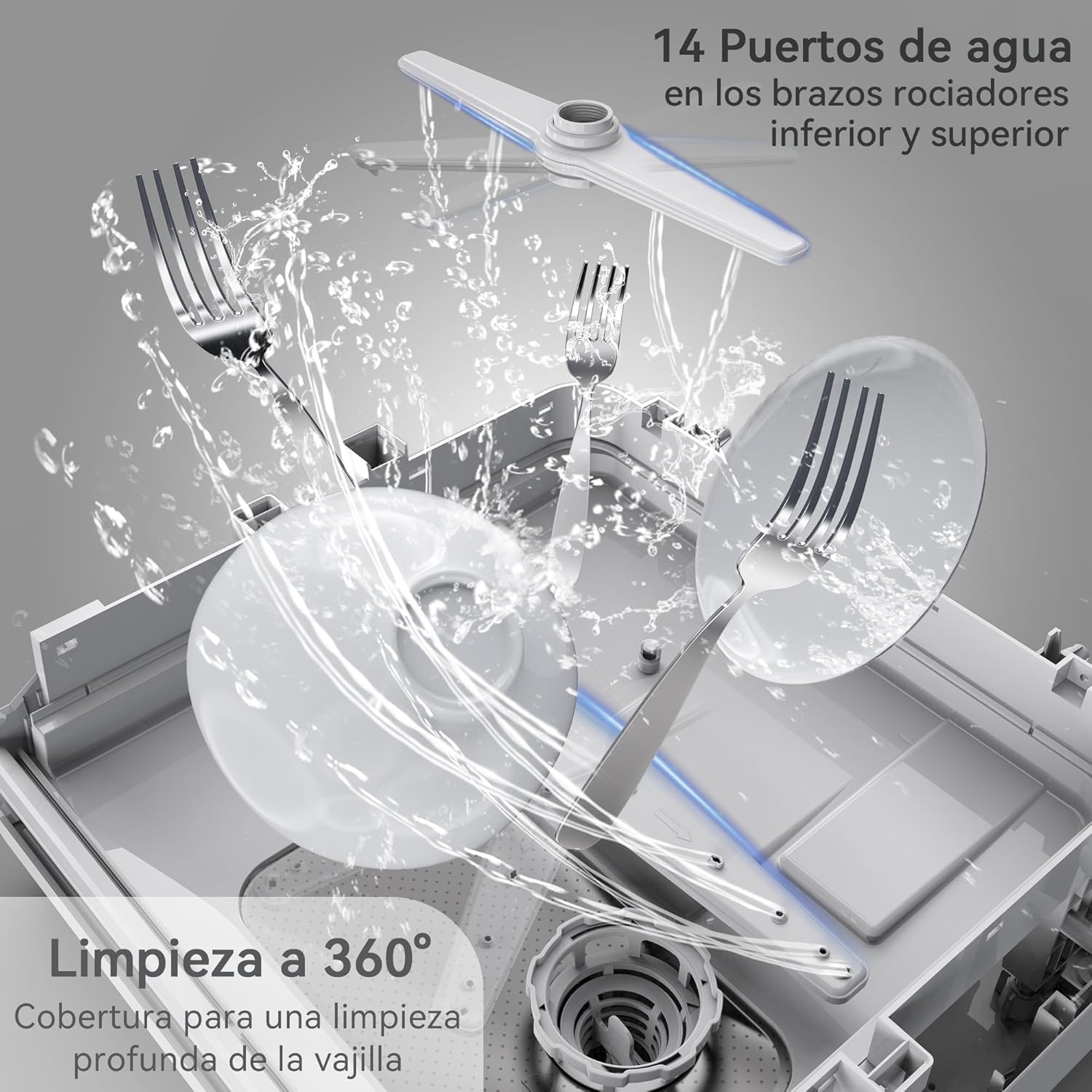 Mini lavavajillas compacto, para usar con o sin grifo, 43 cm de ancho, para 4 juegos, apto para camping, portatil, 175 kWh/año, Libre instalación, blanco