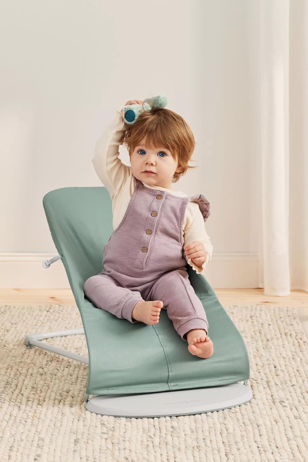 BabyBjörn Hamaca Balance Soft, Tejido/Jersey, Salvia claro/Gris