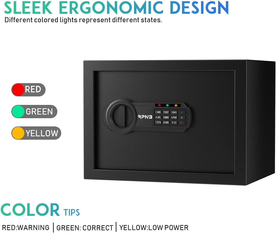 RPNB Luxury Safe and Lock, Safe, Digital Keypad Safe, Good Preservation for Home, Hotel and Office, Trade, Jewelry, Guns, Species. 51L