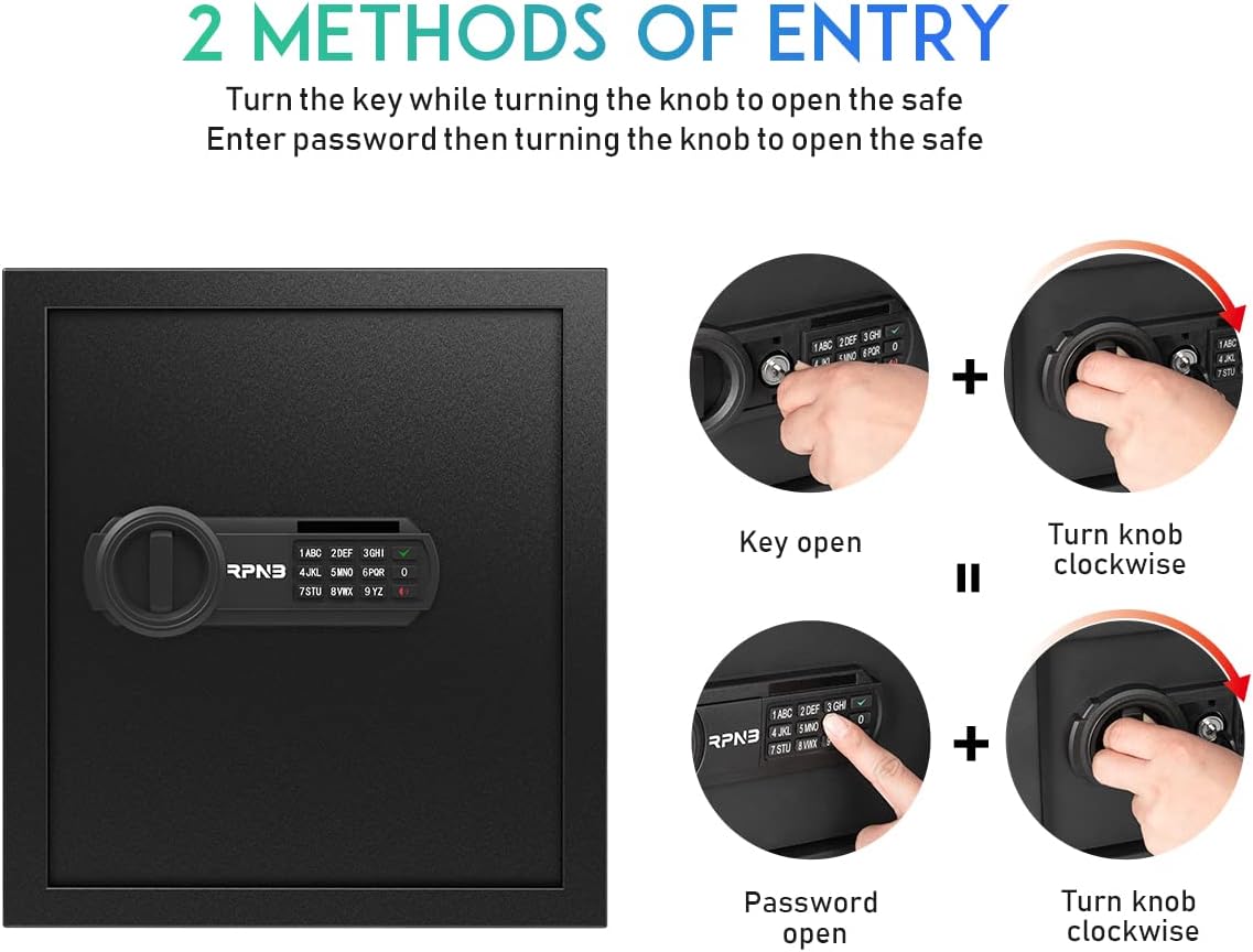 RPNB Luxury Safe and Lock, Safe, Digital Keypad Safe, Good Preservation for Home, Hotel and Office, Trade, Jewelry, Guns, Species. 51L