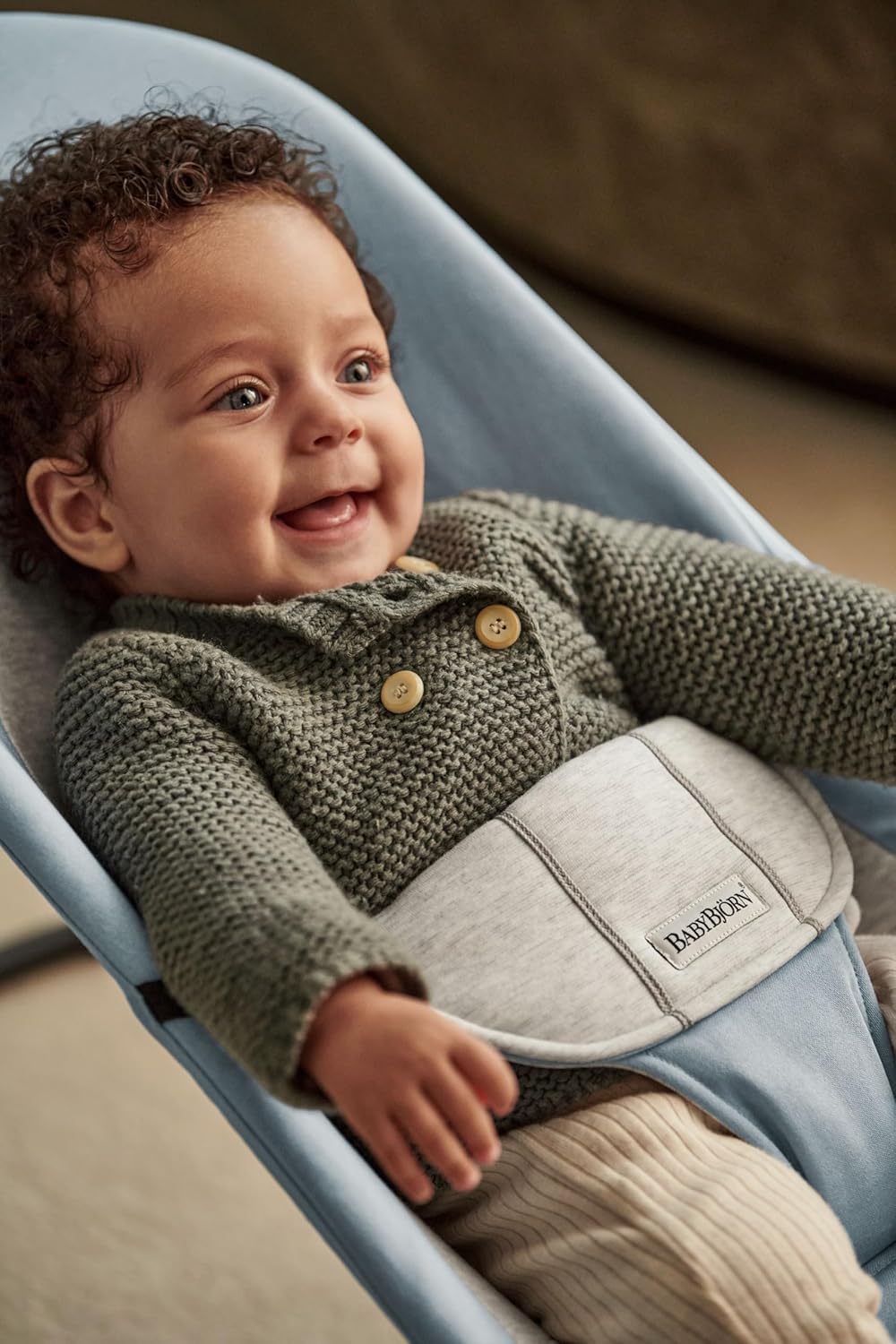 BabyBjörn Hamaca Balance Soft, Tejido/Jersey, Salvia claro/Gris