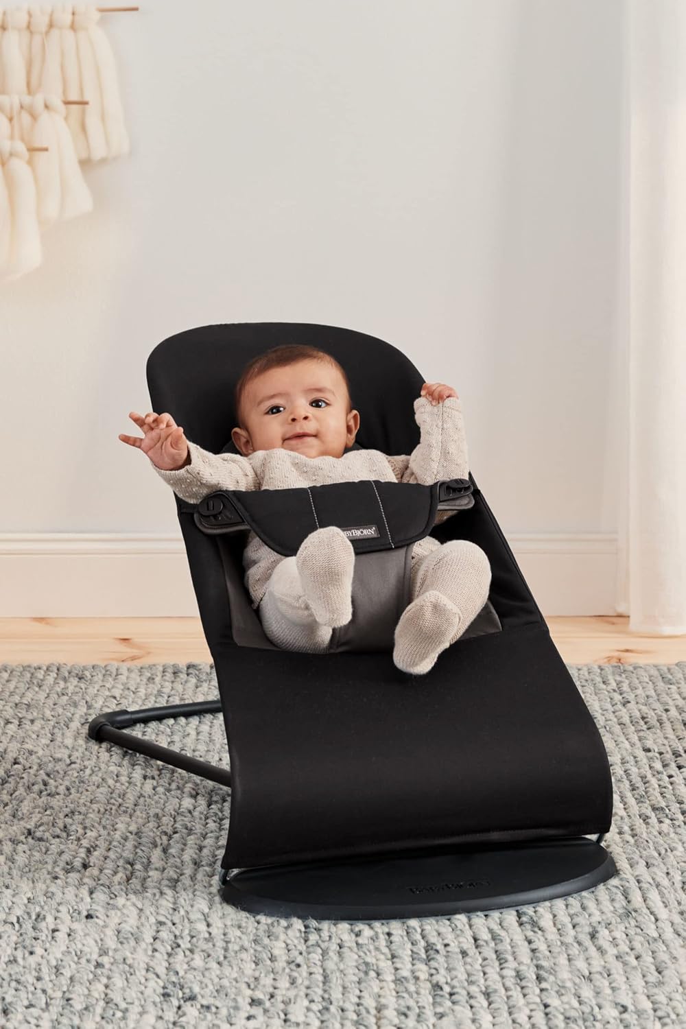 BabyBjörn Hamaca Balance Soft, Tejido/Jersey, Salvia claro/Gris
