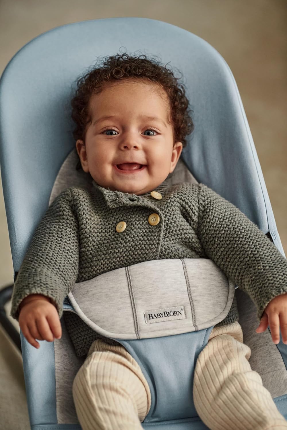 BabyBjörn Hamaca Balance Soft, Tejido/Jersey, Salvia claro/Gris