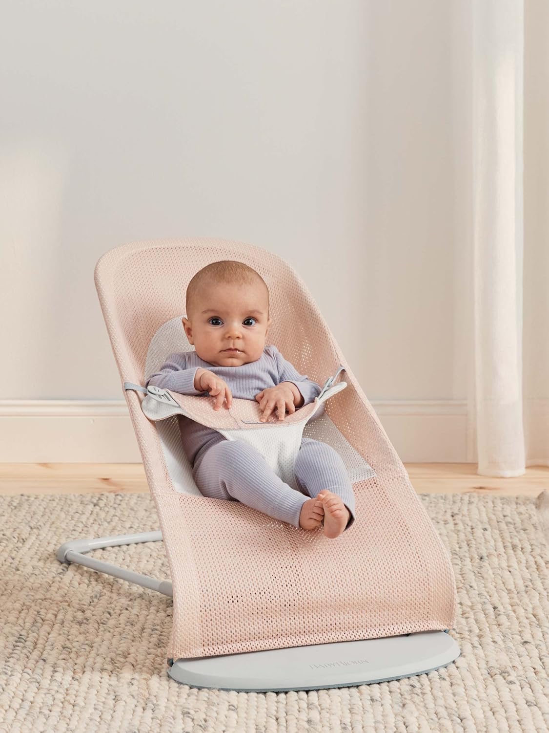 BabyBjörn Hamaca Balance Soft, Tejido/Jersey, Salvia claro/Gris