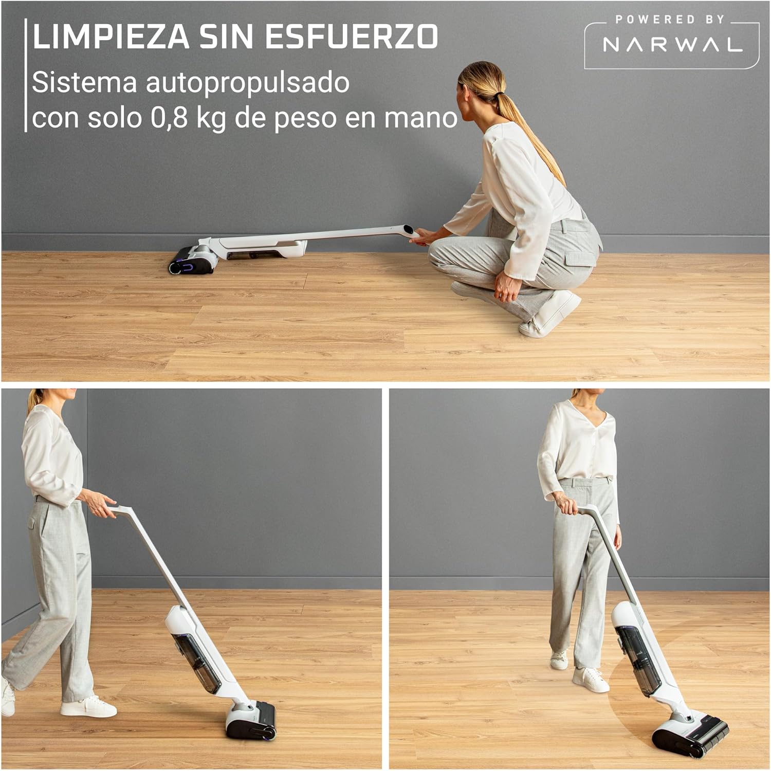 X-Clean 10 de Rowenta, Fregona Eléctrica Sin Cable con Tecnología Wet & Dry, Autolimpieza y Secado Automático, tecnología Dual Edge, gran autonomía, GZ7540WO