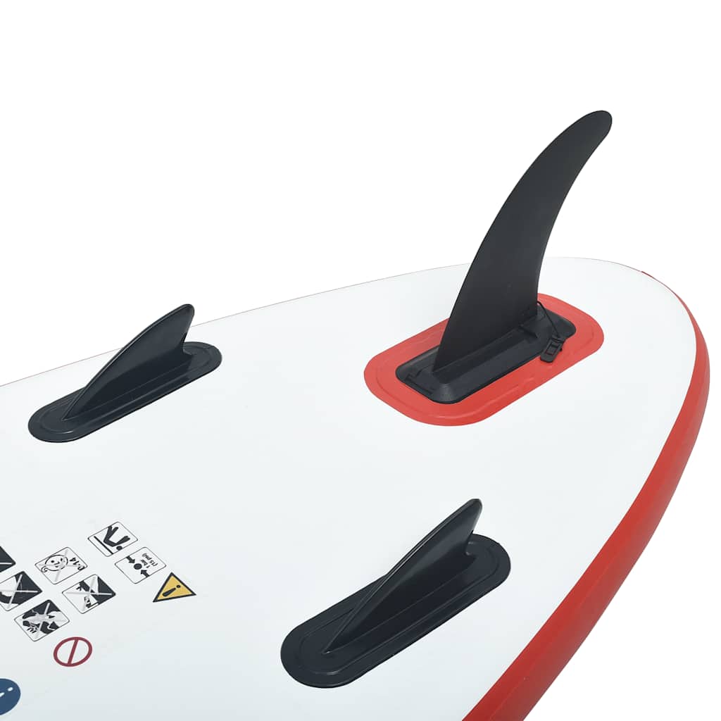 Juego de tabla de paddle surf hinchable rojo y blanco v7992