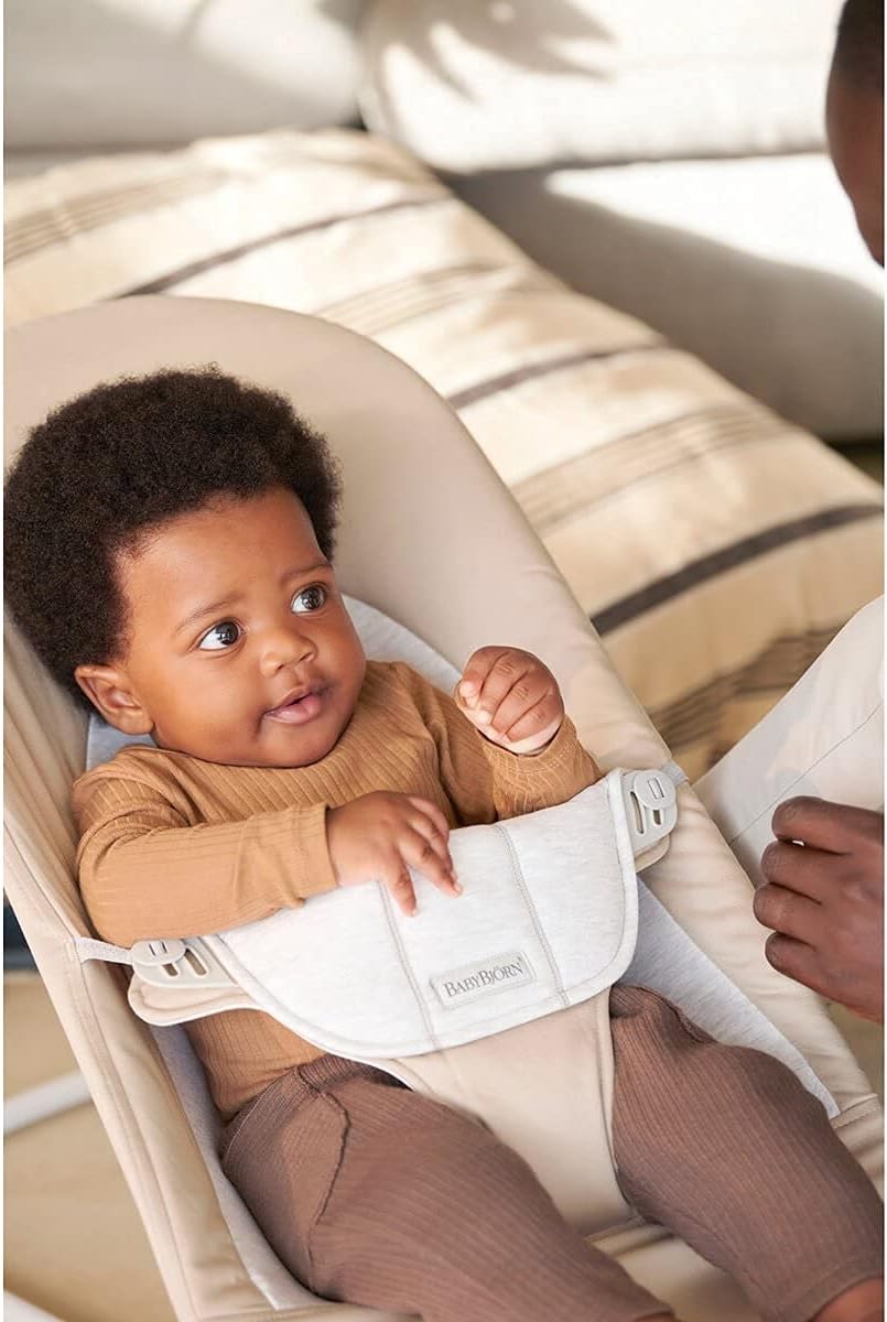 BabyBjörn Hamaca Balance Soft, Tejido/Jersey, Salvia claro/Gris