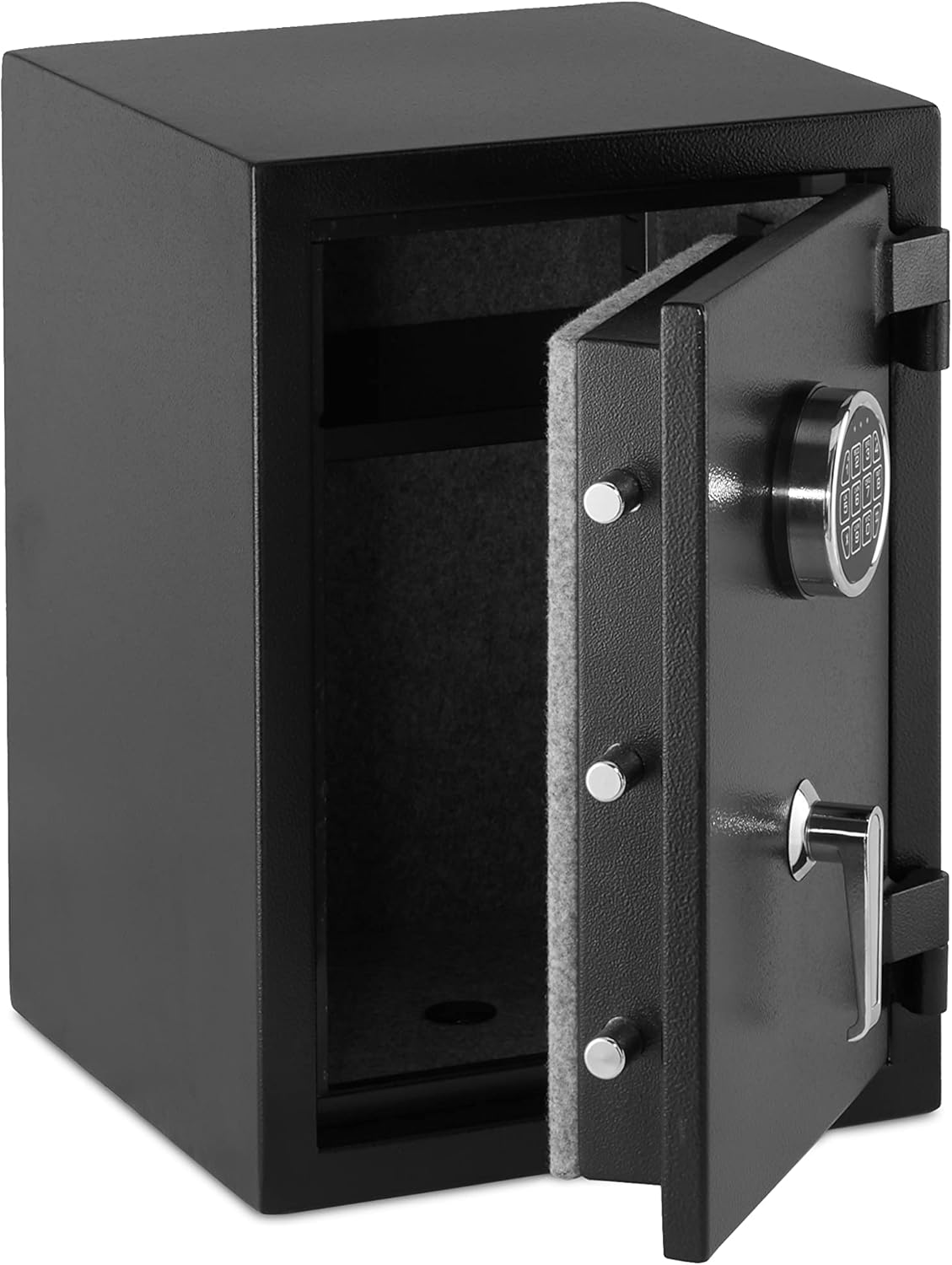 Amazon Basics Fireproof Safe with Programmable Electronic Keypad, 60 L, Black, 43 x 35 x 66 cm (W x D x H)
