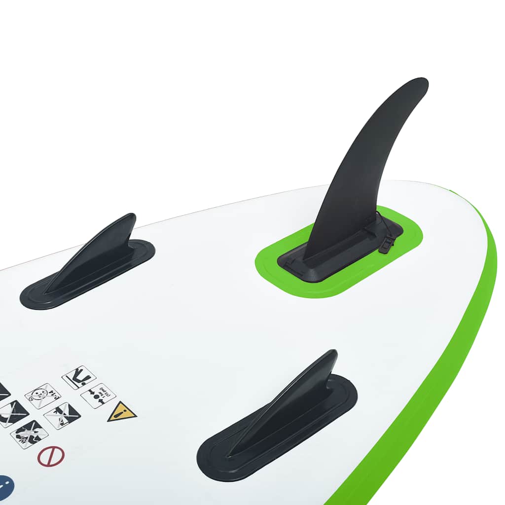 Juego de tabla de paddle surf hinchable verde y blanco v7930