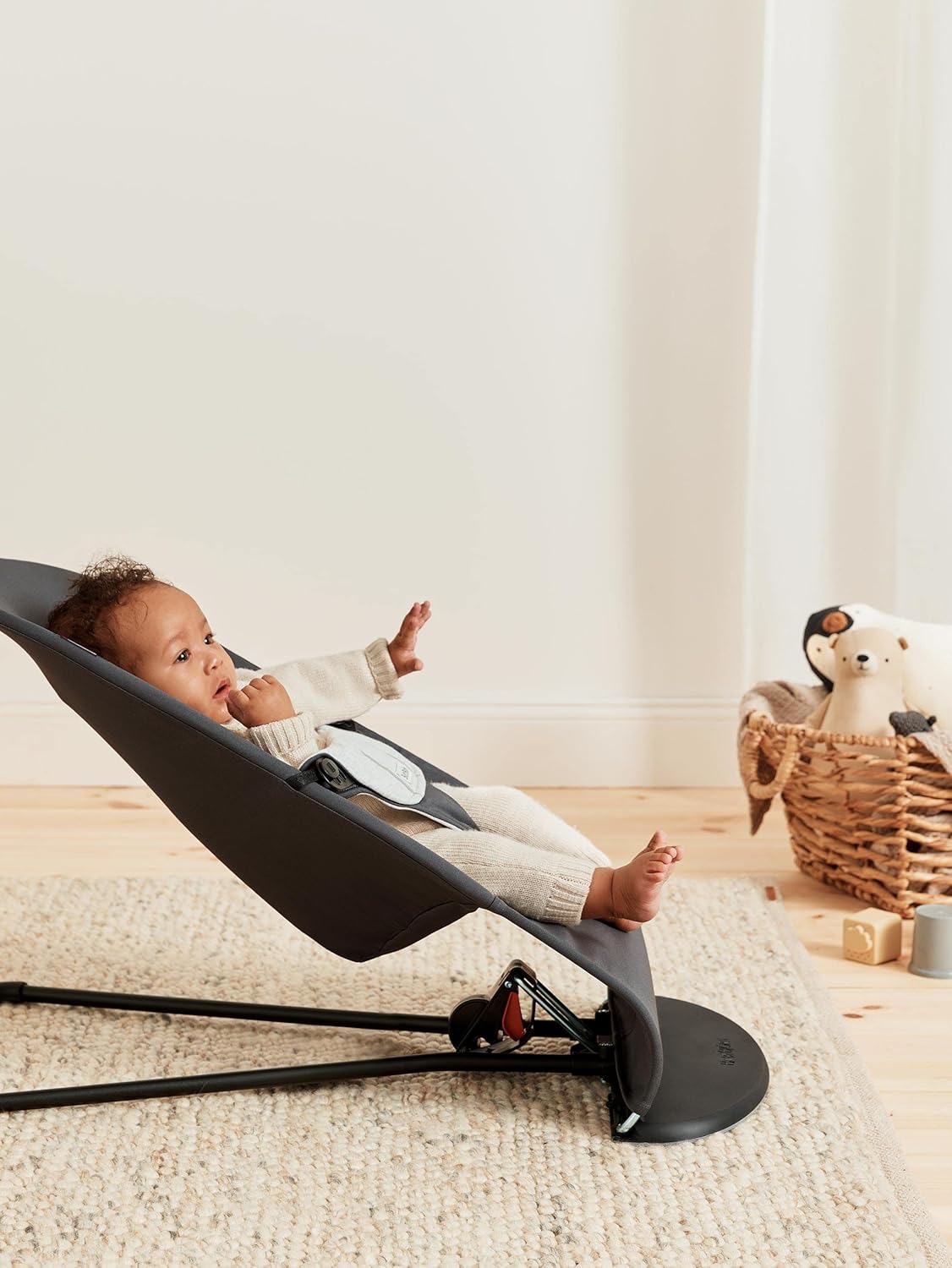 BabyBjörn Hamaca Balance Soft, Tejido/Jersey, Salvia claro/Gris