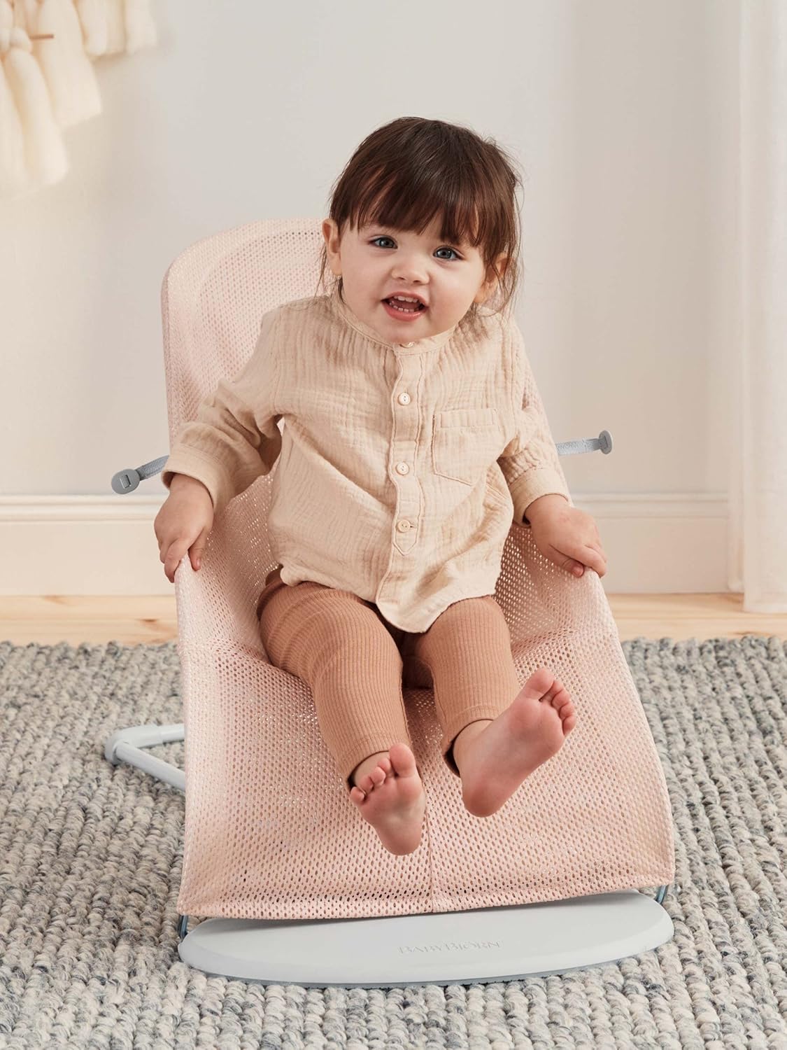 BabyBjörn Hamaca Balance Soft, Tejido/Jersey, Salvia claro/Gris