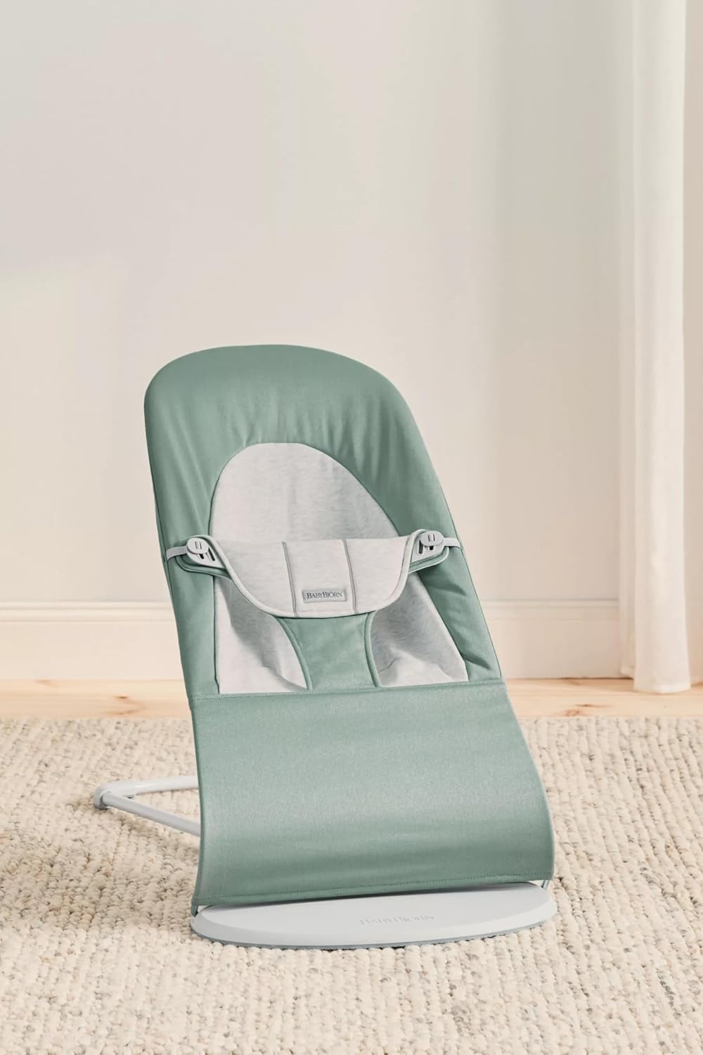 BabyBjörn Hamaca Balance Soft, Tejido/Jersey, Salvia claro/Gris