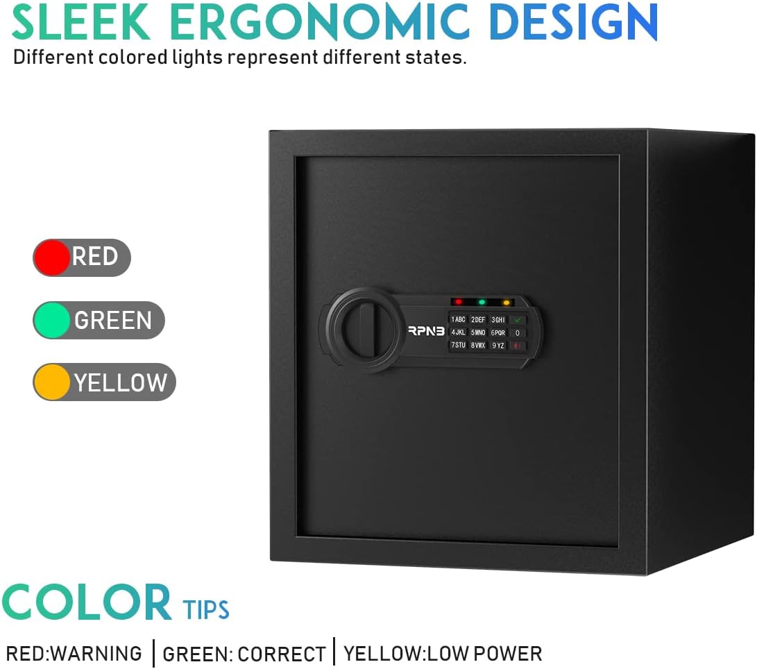 RPNB Luxury Safe and Lock, Safe, Digital Keypad Safe, Good Preservation for Home, Hotel and Office, Trade, Jewelry, Guns, Species. 51L