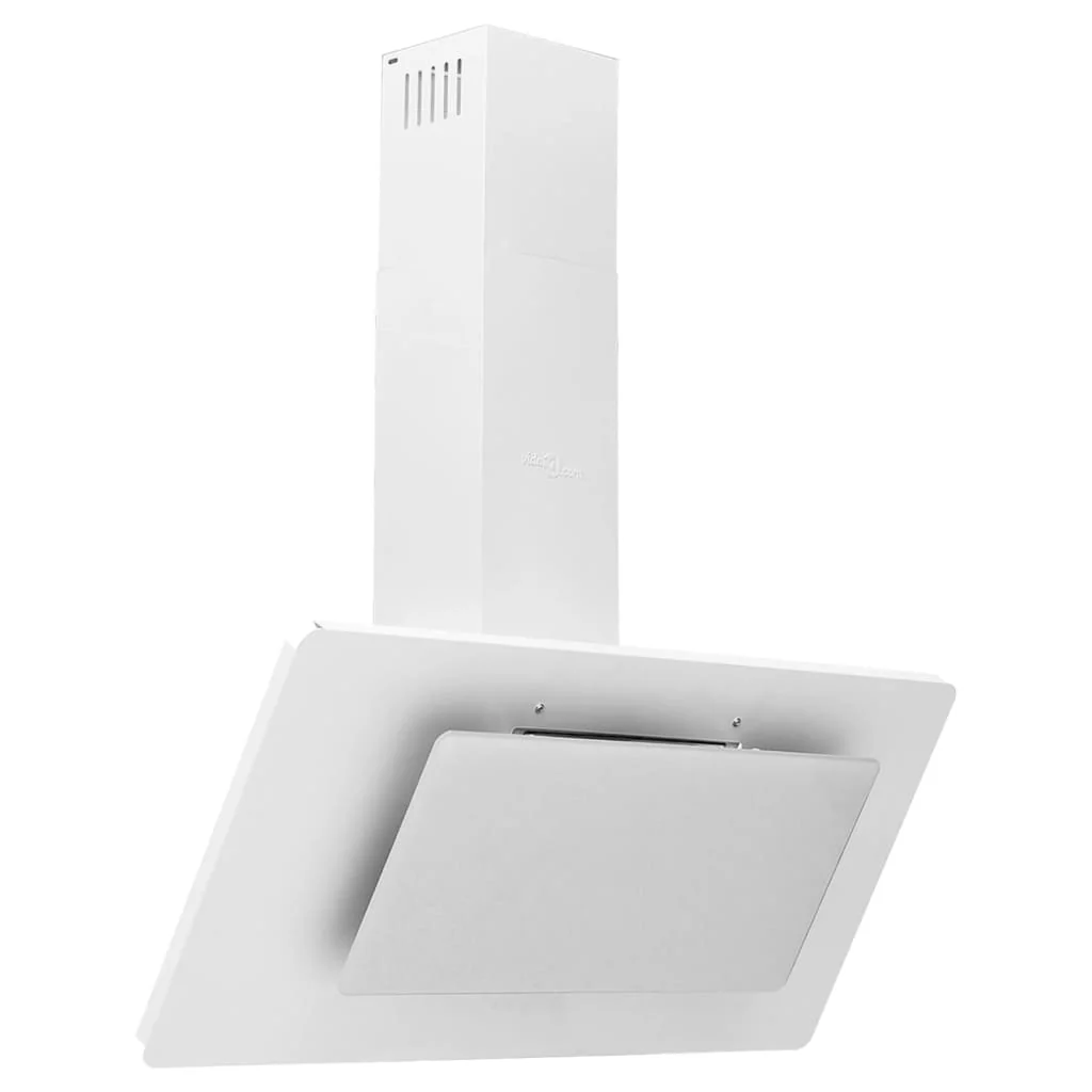 Campana extractora acero inoxidable vidrio templado blanco 90cm v1659