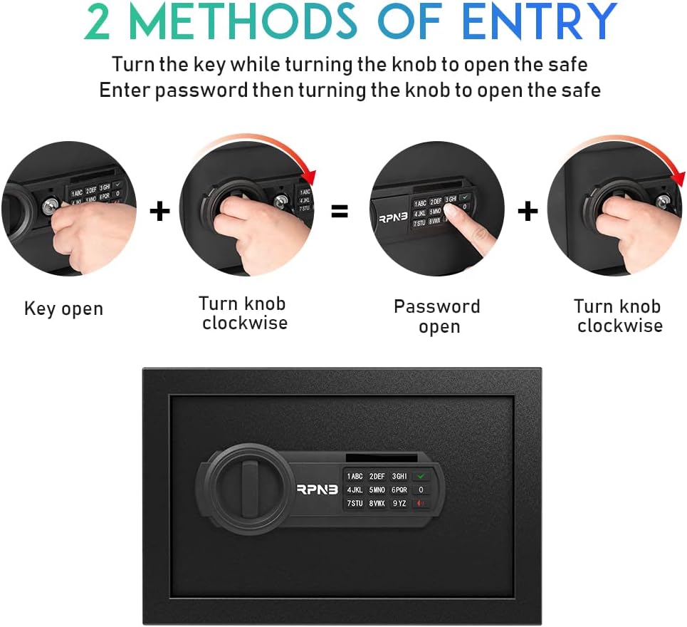 RPNB Luxury Safe and Lock, Safe, Digital Keypad Safe, Good Preservation for Home, Hotel and Office, Trade, Jewelry, Guns, Species. 51L