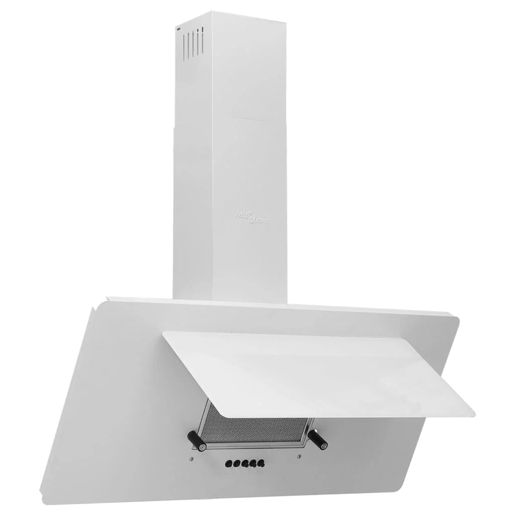 Campana extractora acero inoxidable vidrio templado blanco 90cm v1659