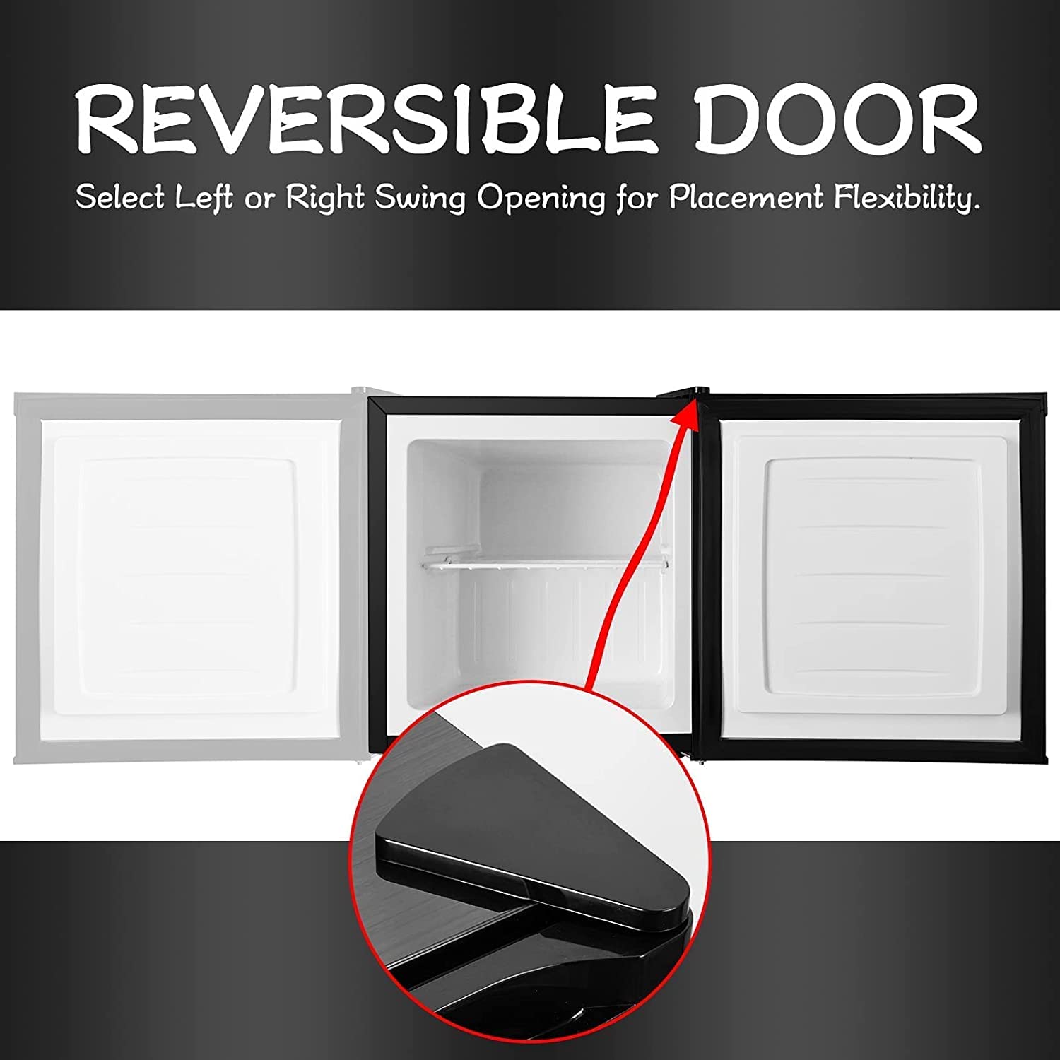 Mini Congelador, Pequeño Congelador Vertical, 31L, -14℃ a -20℃, Negro, Temperatura Regulable, Silenciosos para Hogares, Oficinas