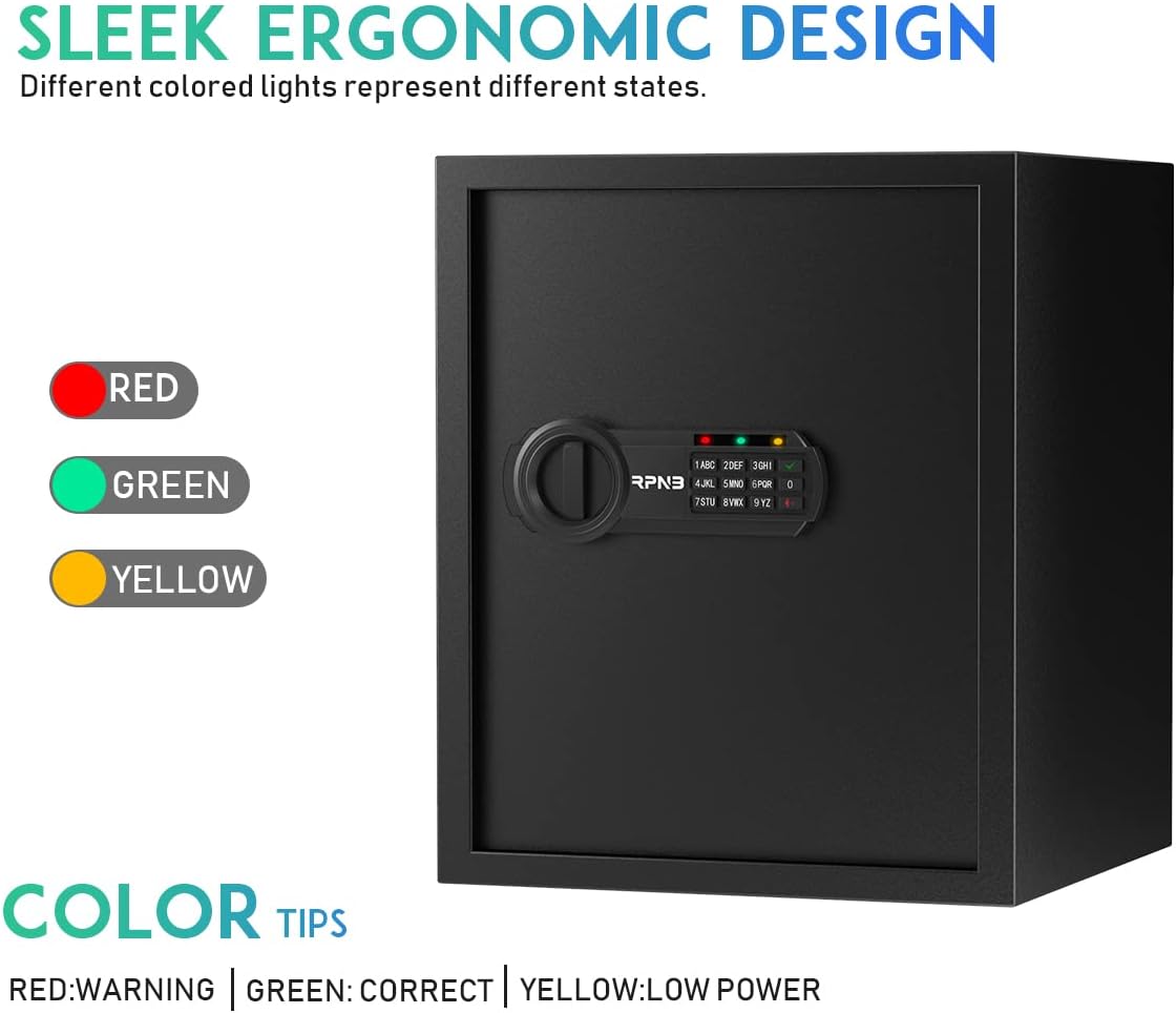 RPNB Luxury Safe and Lock, Safe, Digital Keypad Safe, Good Preservation for Home, Hotel and Office, Trade, Jewelry, Guns, Species. 51L