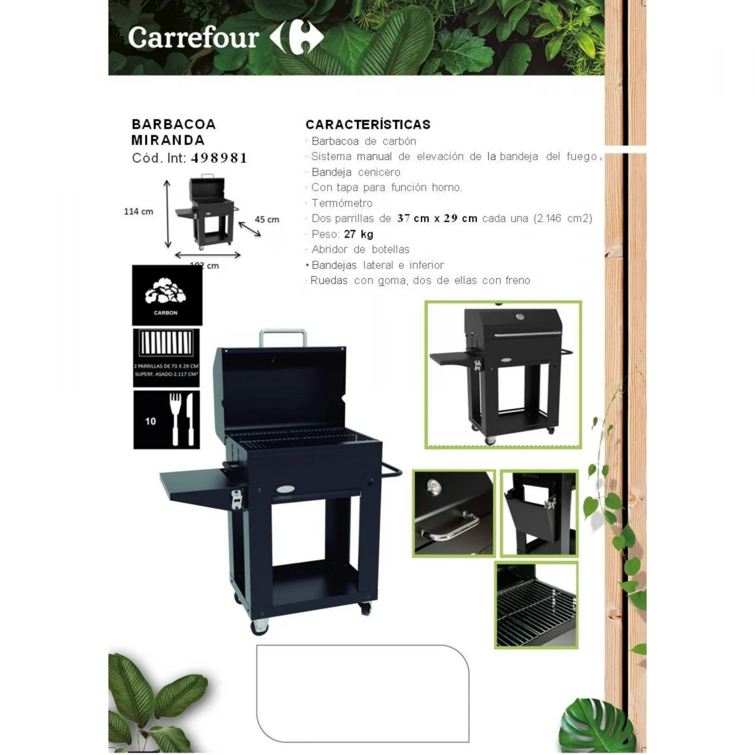 Barbacoa Miranda de carbón Imor