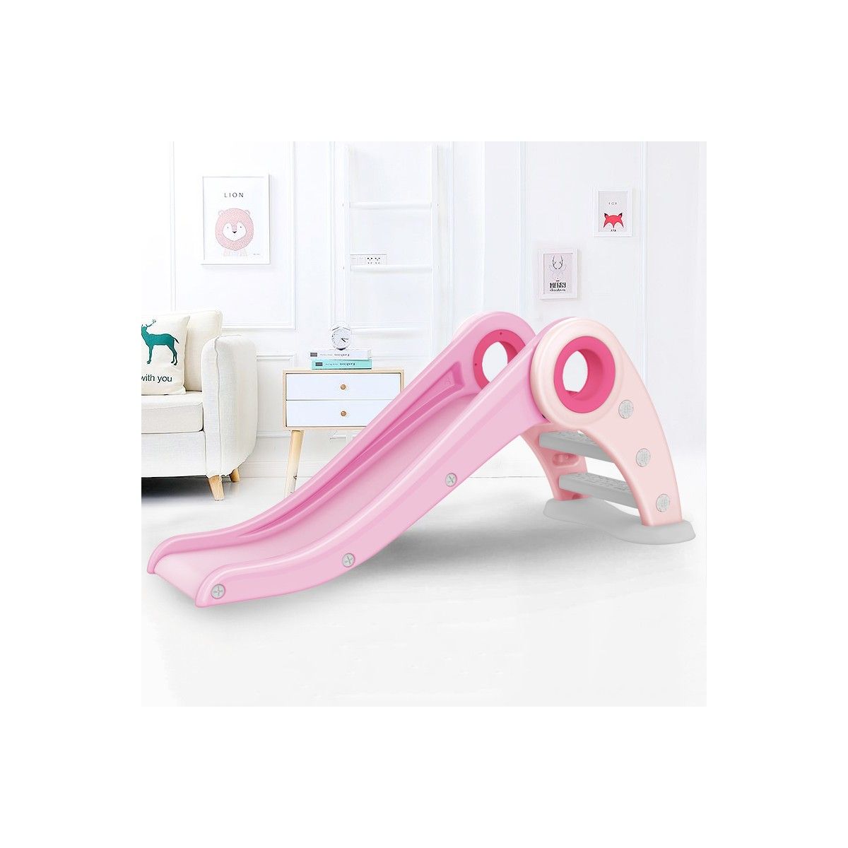 Tobogán Garden Rosa - Juegos Y Juguetes Infantiles Para Niños Al Aire Libre