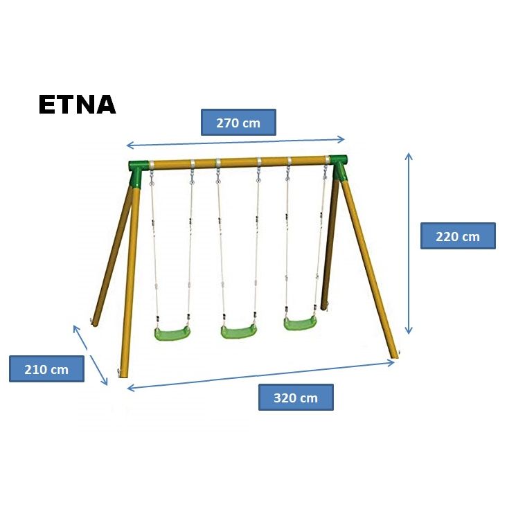Columpio Doble De Madera Redonda Masgames Doble Plus Xl