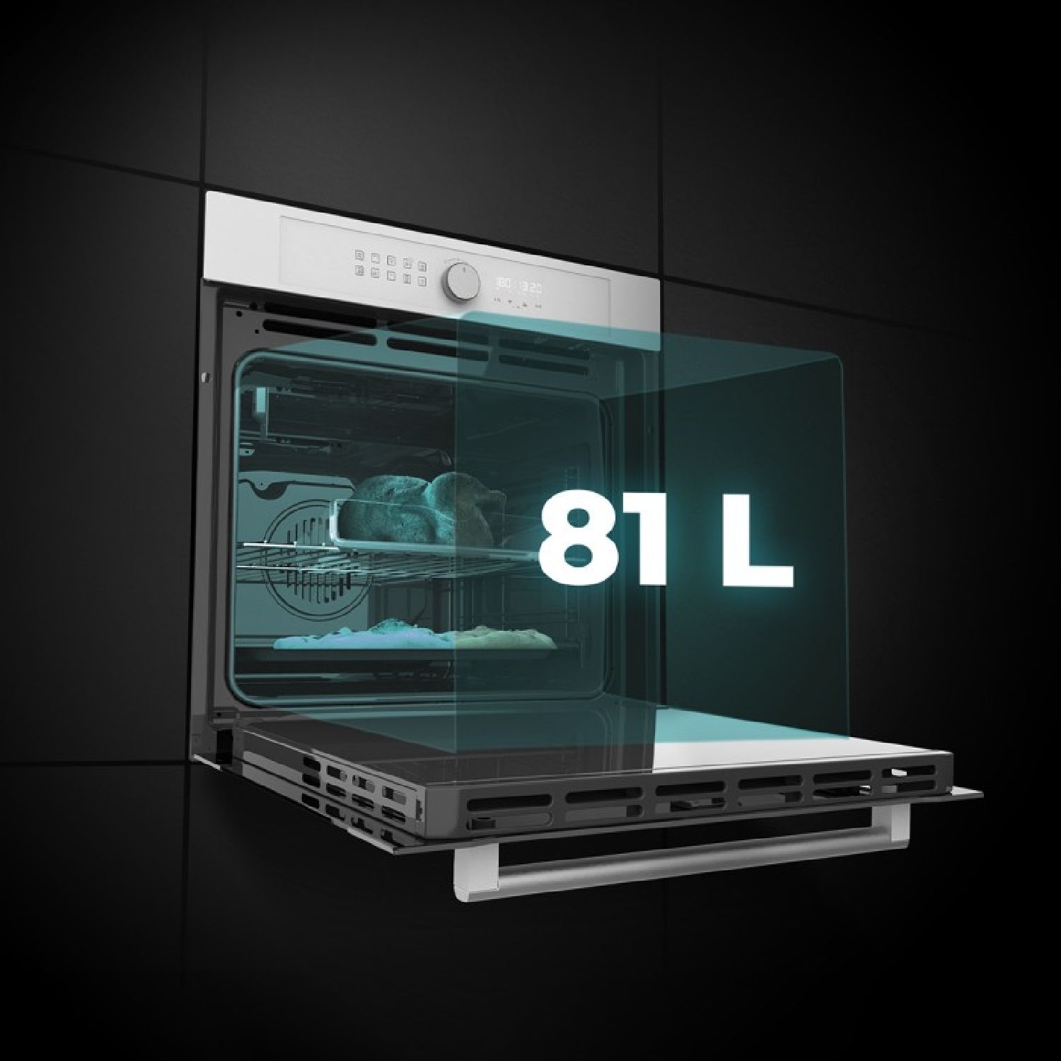 Horno Integrable Airfryer Glass White De 81l De Capacidad, 11 Funciones Con Airfryer Master, Pizza Master, Steam Asisst, Steam E