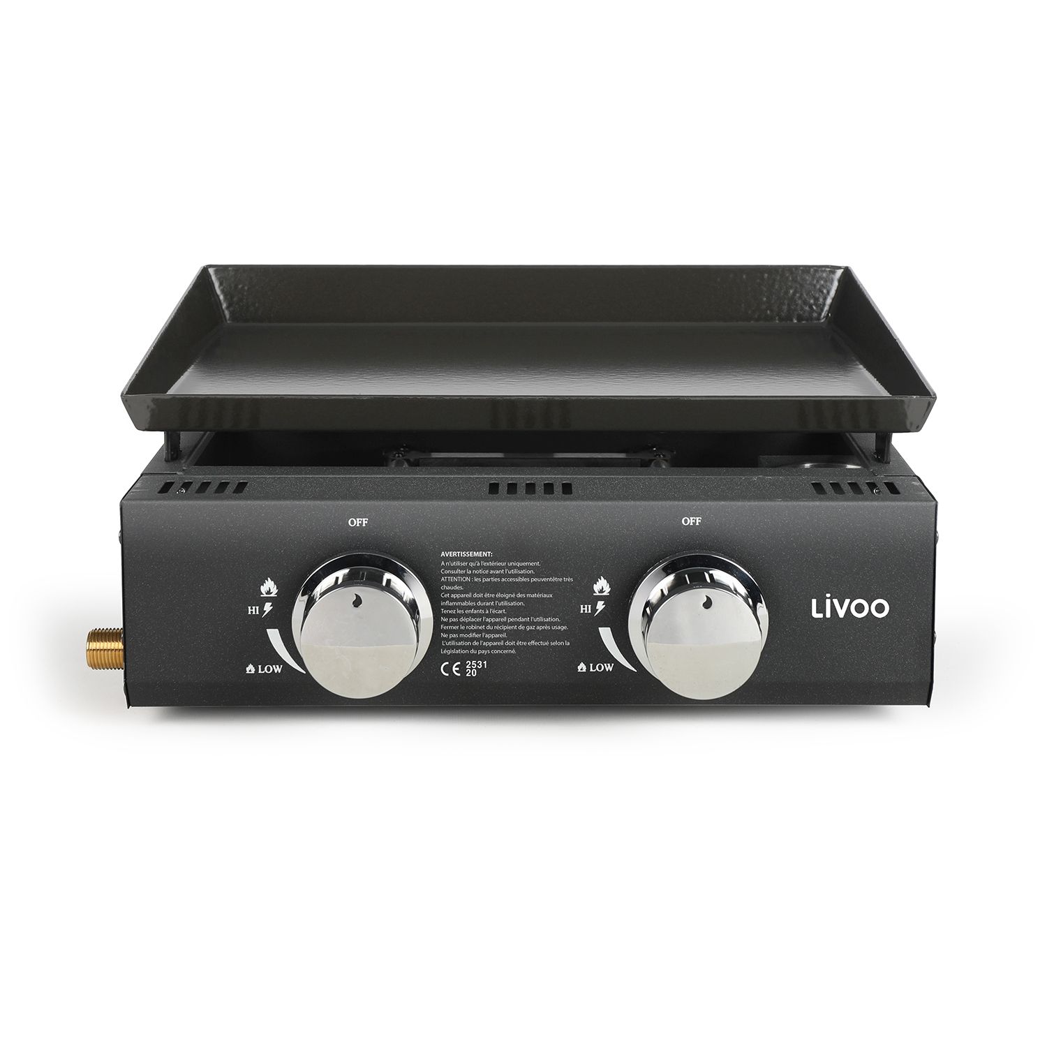 Livoo Plancha Gas 4.7kw Placa Acero Esmaltado 41.5x36cm - Doc276