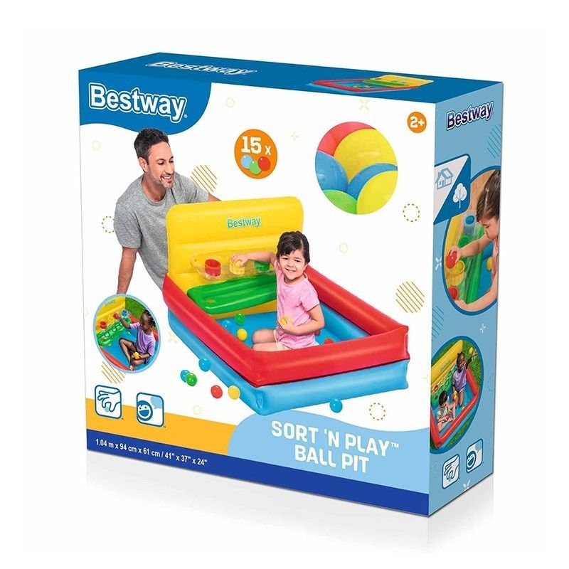 Bestway Piscina Hinchable Infantil Juegos Con Bolas 104x94x61 Cm +2 Años Jardin 52546