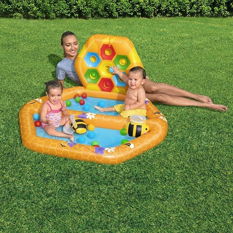 Bestway Piscina Hinchable Infantil Abejas Con Bolas 127x119x61 Cm +12 Meses Jardin 52639