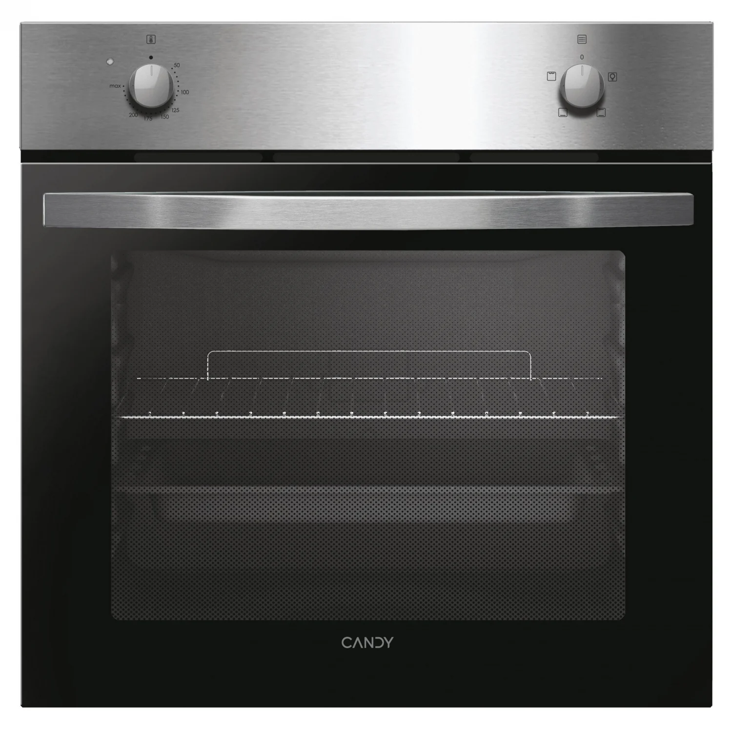 Horno Convencional Candy FIDCP X200, 2100 W, 70 L, Apertura Abatible, 3 Funciones de Cocción, Eficiencia A - Inox