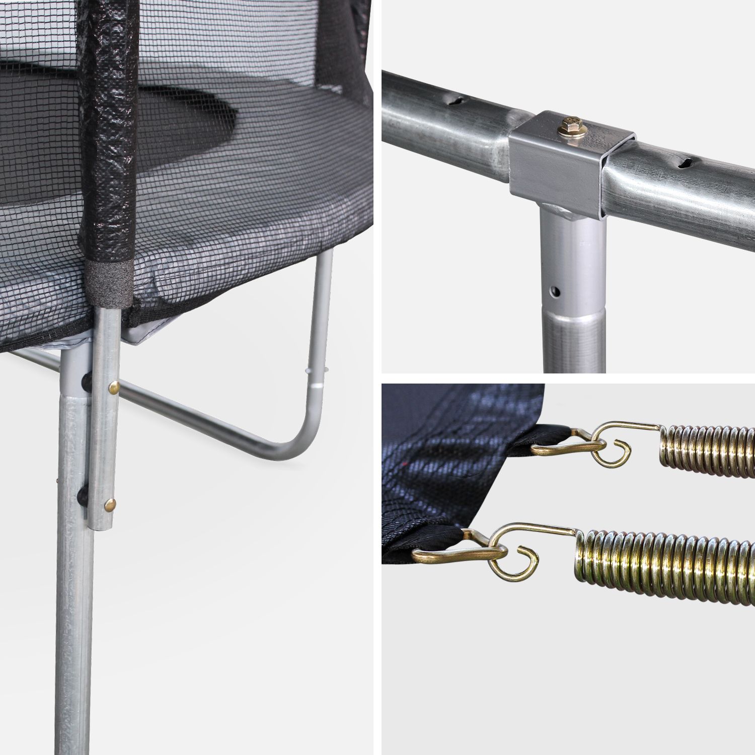 Cama Elástica Con Protección Red De 370cm, Gris