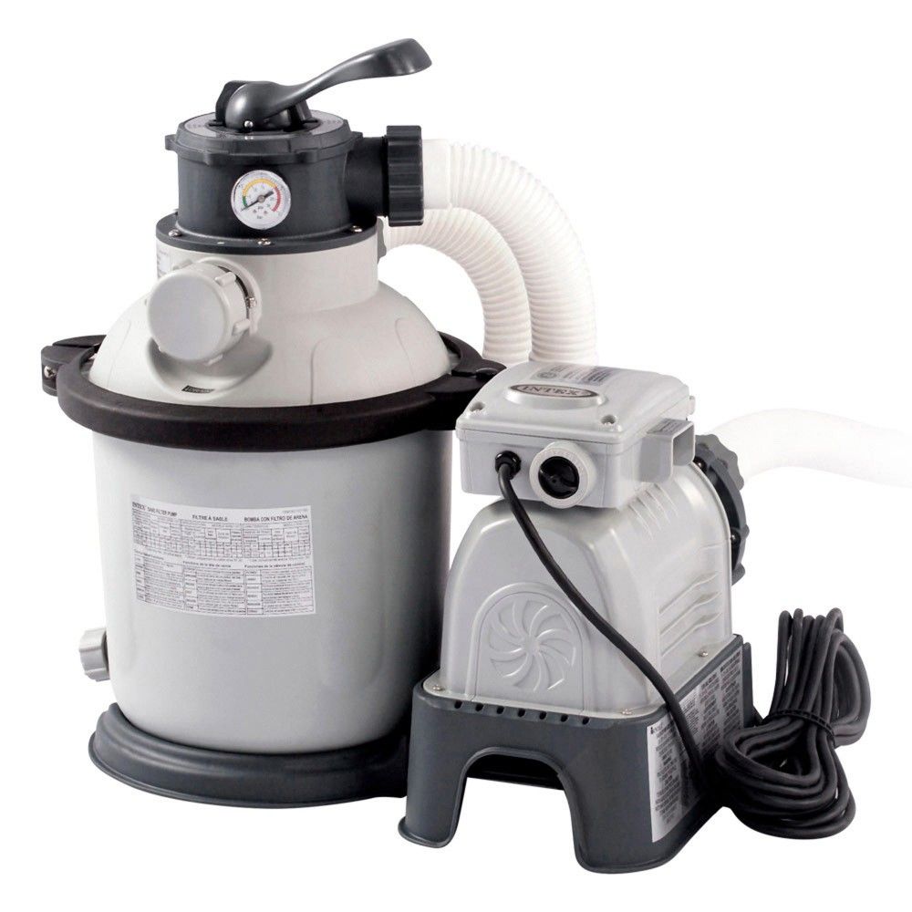 Piscina Desmontable Tubular Circular Pvc 732x132 Cm Gris Oscuro Intex Con Depuradora