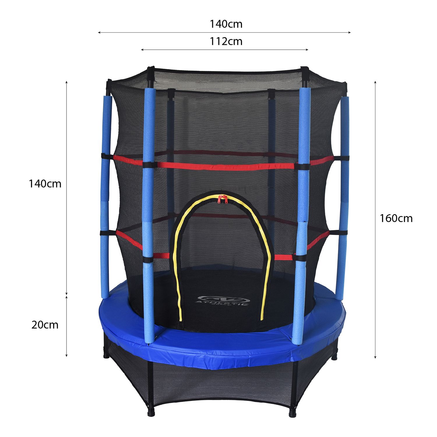 Cama Elástica Para Niños Outdoor Toys Happy Jump Blue Ø140x160 Cm Trampolín Infantil Con Red De Seguridad