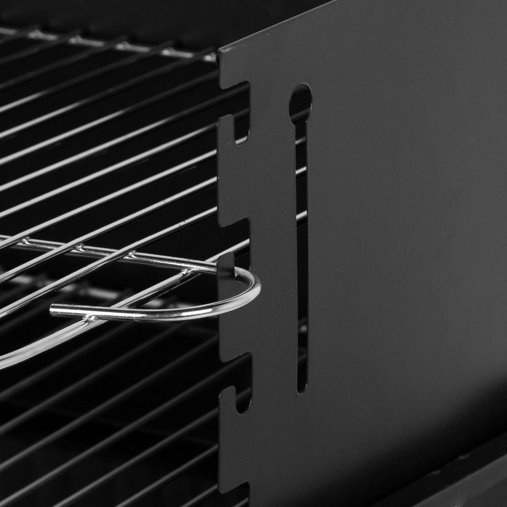 Barbacoa Portátil De Acero 55x43x82 Cm - Aktive. Negro