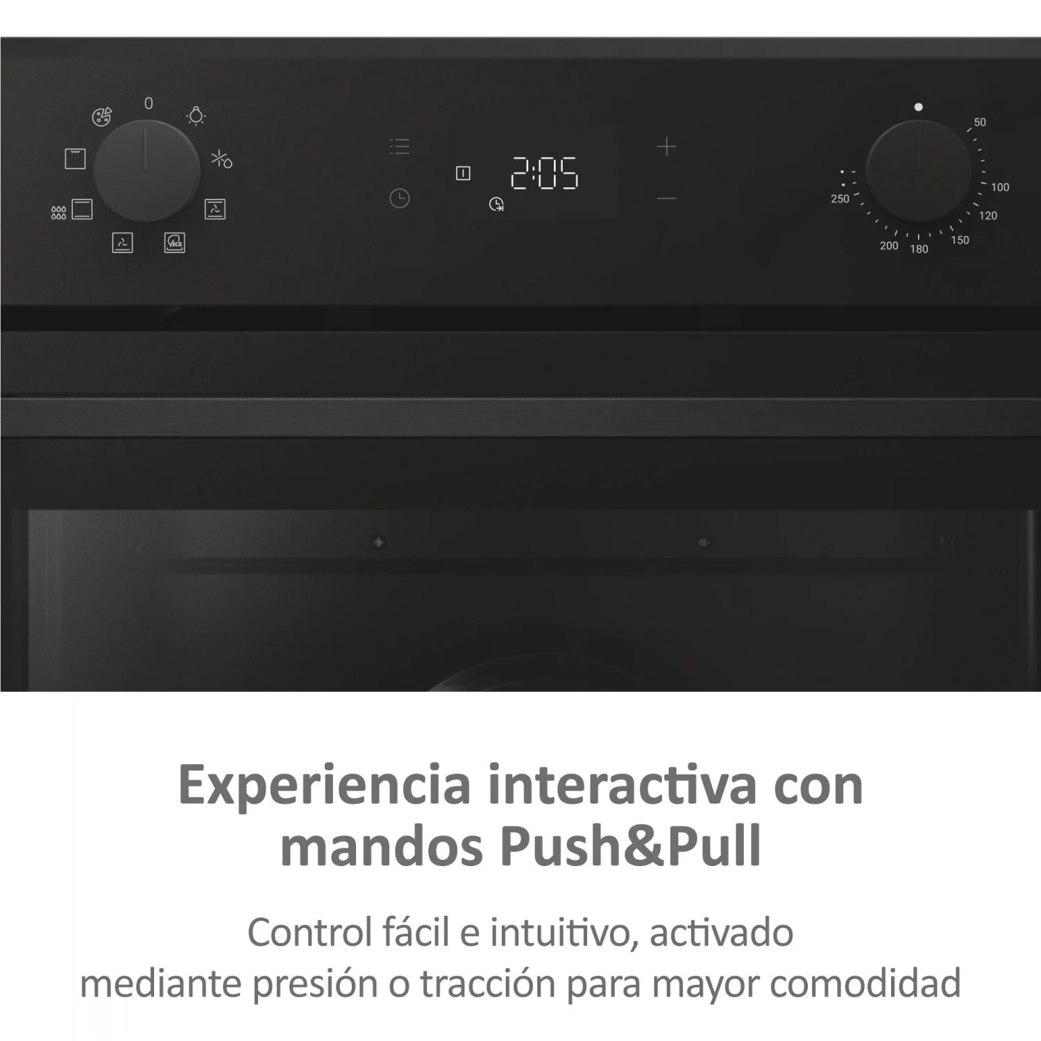 Horno Multifunción Haier H6 ID2P3T1HTB, 3.3 kW, 78 L, Apertura Abatible, 9 Funciones de Cocción, Eficiencia A+ - Negro