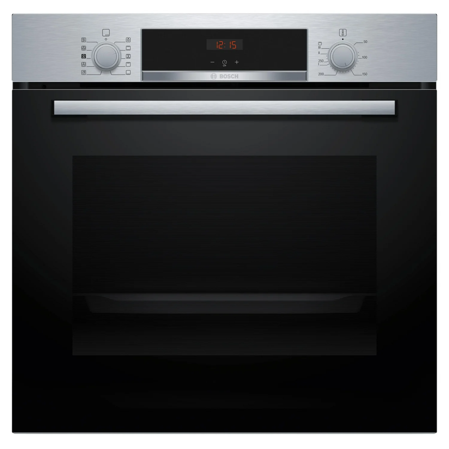 Horno Multifunción Bosch HQA514ES3, 3400 W, 71 L, Apertura Abatible, 8 Funciones de Cocción, Eficiencia A+ - Inox