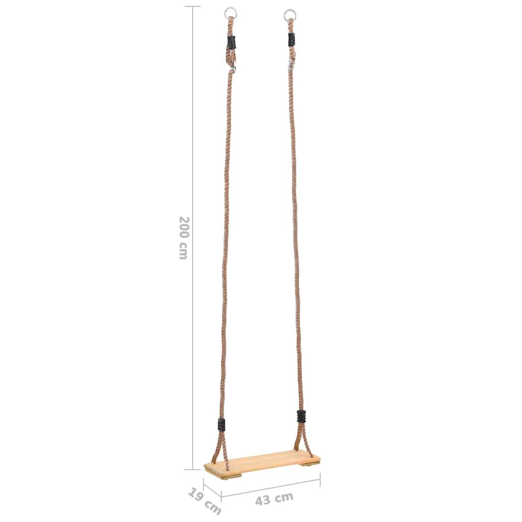 Columpio De Tabla Madera De Pino Maciza 200 Cm Vidaxl