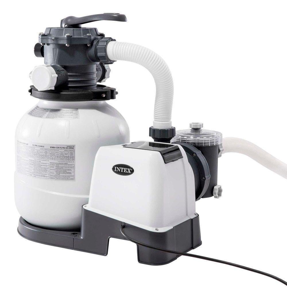 Piscina Desmontable Tubular Circular Pvc 610x122 Cm Gris Oscuro Intex Con Depuradora