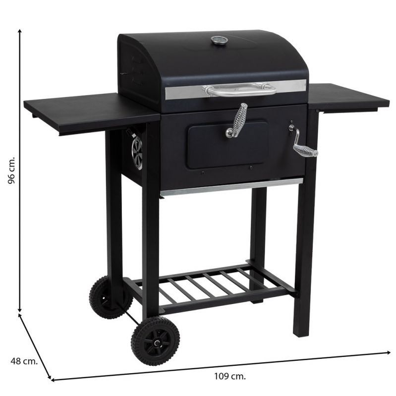 Barbacoa Carro De Metal Negro