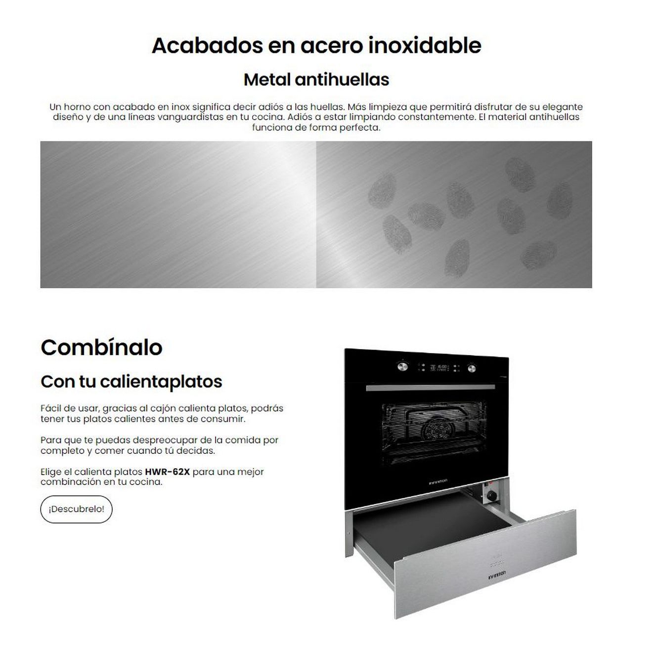 Horno Pirolitico Infiniton P709fb, 70 L, 60 Cm De Ancho, A, 3200 W, Negro